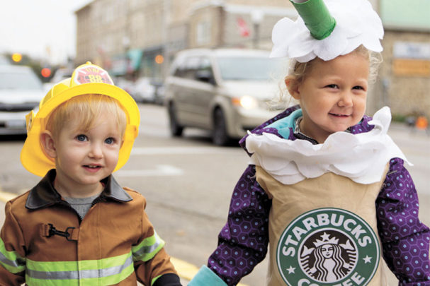 kids in costume at Halloween Haunt Street Walk in fergus